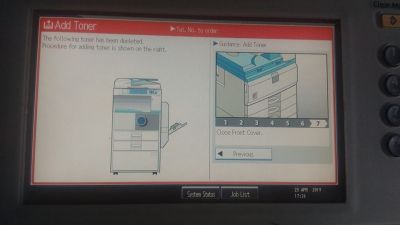 LỖI LOADING TONER trên máy photocopy màu Ricoh MP C3002, C3502, C4502, C5502